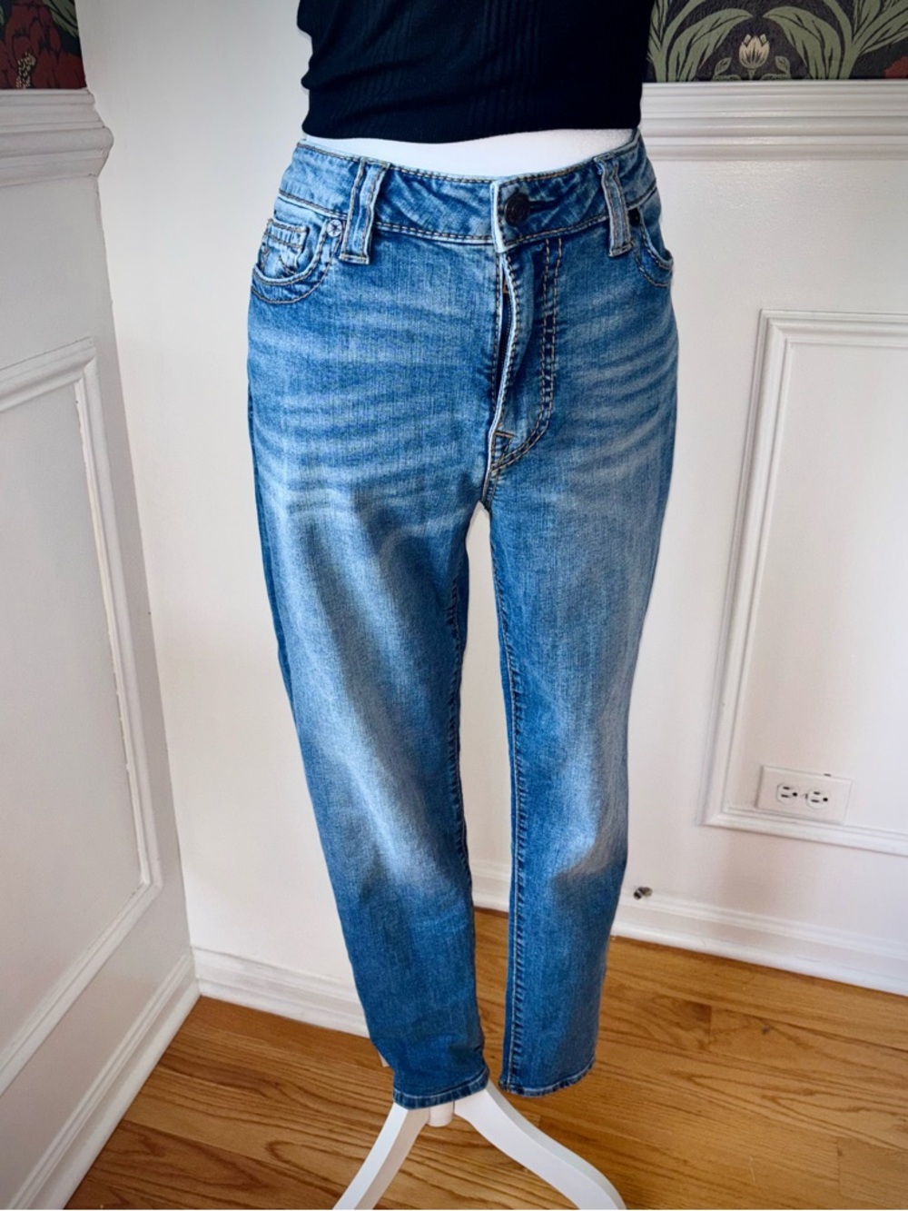 True Religion Jennie Curvy Skinny Jeans Size 33 Medium Wash Y2K Premium Denim